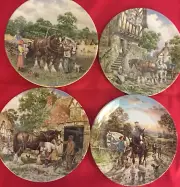 4 Rare WEDGWOOD Plates by Artist John L. Chapman LIFE ON THE FARM, England NEW