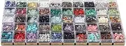 [YEDECOR] 50 Different Crystals and Healing Stones Gravel in Box - Natural Chip Gemstone Beads Polishing Crushed Beads for Rock and Mineral Education/Jewelry Making