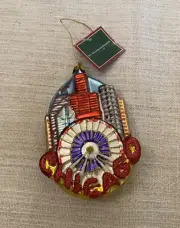 St Nicholas Square Blown Glass Christmas Ornament - Around The World Chicago