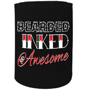 Alcohol Animal Stubby Holder - Bearded Inked Awesome - Funny Novelty Birthday Gift Joke Beer Can Bottle