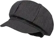 [Frediuo] Women Newsboy Cap Vintage Octagonal Cap for Shopping Vacation Travel Date