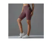 Biker Yoga Shorts with Pockets for Women,High Waisted Athletic Running Workout Shorts purple