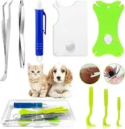 TAIHOBO 8PCS Tick Remover Tools for Dogs Set, Painlessly Tick Remover for Humans, Tick Remover for Cats with Storage Box, Safe and Durable Tick Removal Tool, for Humans Pets Professional & Home Use