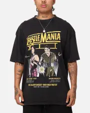 [CULTURE KINGS] Culture Kings X Wwe Bret "The Hit Man" Hart Vs. Shawn Michaels Wrestlemania Xii Vintage T-shirt Black Acidwash - Size L L Black Acidwash