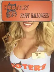~NEW~ HOOTERS NAME TAG Uniform Collectible Costume Pin Back Tag HAPPY HALLOWEEN