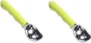 Cabilock 2pcs Scoop Ice Cream Cookie Dough Mashed Potato Metal Ice Cream Scoop with Rotating Lever Green Sturdy Alloy