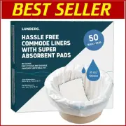 Fragrance-Free Disposable Commode Liners & Pads - 50 Pack for Optimal Hygiene