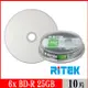 RITEK錸德 6x BD-R 25GB 藍光片 珍珠白滿版可列印/10片布丁桶裝