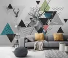 3D Triangle Elk Wallpaper Wall Mural Removable Self-adhesive 976