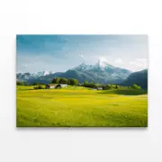 Grass with Foreground & Mountains Print 100% Australian Made 150 x 100cm (Stretched)