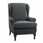 Wing Chair Slipcovers Couch Covers, Soft Rhombus Jacquard Polyester Spandex F...