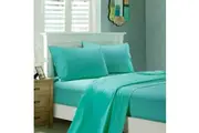 Super Soft Super King Size Bed Soft Flat & Fitted Sheet Set Teal