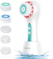 FreeBreath Facial Cleansing Brush, IPX7 Waterproof Face Scrubber with 3 Speed Modes, Face Brushes for Cleansing and Exfoliating with 5 Brush Heads, 1000mAh USB Rechargeable (Fresh Green)