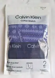 Calvin Klein Boys Boxer Briefs Underwear 2 pack Boxer Brief size S (6/7) NEW