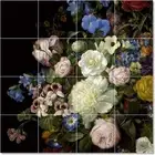 Franz Xaver Petter Flower Tile Mural PT22905. 60 x 48 (20) 12x12 tiles