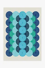 150' x 215' | Machine Washable Runner Rug | Kid & Pet Friendly | Indoor Rug | Jonathan Adler Biba Blue Green Rug | Ruggable