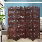 Elephant design 4 panel room divider screen, handmade folding partition 6 feet.