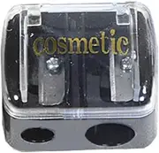 Black Cosmetic Dual-Pencil Sharpener for Eyeliner, Lip Liner, and Eyebrow Pencil, Easy to Clean, Compact, Travel-Friendly, Make up
