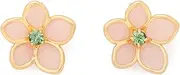 [Kate Spade New York] Pastel Petals Studs, studs, Brass,CZ, Semi-precious dyed rose quartz, czech stone, Cubic Zirconia