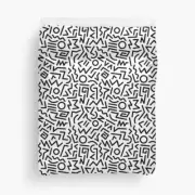 Memphis Pattern Black and White Duvet Cover