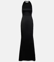 [Givenchy] Givenchy Open-back crêpe and satin gown AU 12 black