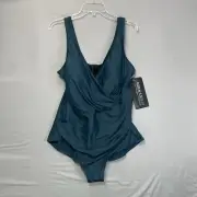 $180 NEW Miraclesuit Oceanus 1-Piece Swimsuit Slimming 10 lbs Lighter Nova Green