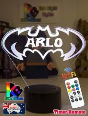 BATMAN BATARANG PERSONALISED 3D LED Night Light 7 Colour Change Room Lamp