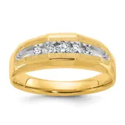 14k Yellow u0026 Rhodium Gold Men's 1/4 carat Diamond Complete Ring