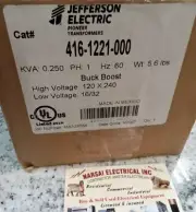 Jefferson/TRANSFORMER BOOST/416-1221-000/60Hz/120/240V/1 Ph/ .250KVA/3R/NEW(L106