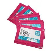 Pen+Gear Binder Pouch Pencil School Zip Bag Pink Window 3 Ring Lot Set of 5