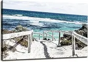 DZL Art S74269 Rottnest Island Beach Seascape Painting Sea Nature Pictures Wall Art Canvas Prints Painting Ready to Hang for Living Room Bedroom Decor Office Wall Decor Home Decoration