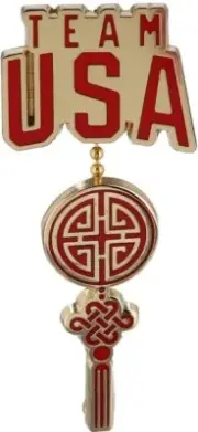 2022 Beijing Tassle Dangle USA Olympic Team Pin