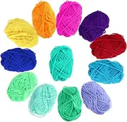 KALLORY Ssured Yarn Bulk for Crochet and Knitting Handmade Knitting Wool 12 Colors