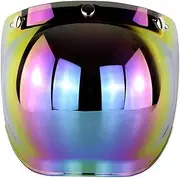 Universal Windshield Motorcycle Wind Deflector Motorcycle Helmet LENS Bubble Mirror Sun Shield Visor 3-snap Retro Flight Safety Anti-glare 400 Helmet Goggles With Flip Shield Visor Motorcycle Helmet(C