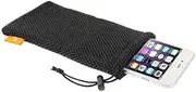 DFV mobile - Custodia Universale Maglia in Nylon con Chiusura per Laccio Compatible with XIAOMI REDMI Note 5A (REDMI Y1 LITE) (2017) - Nero