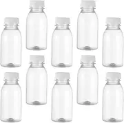 Operitacx 15 Pcs Juice Bottle, 100ml Reusable Transparent Bulk Beverage Container with Lid, Clear Bulk Drink Containers Suitable for Juice, Milk and Other Beverages
