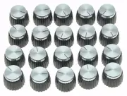 20pcs Guitar AMP Amplifier Push on fit Knobs Black w/Silver Cap for Marshall ...