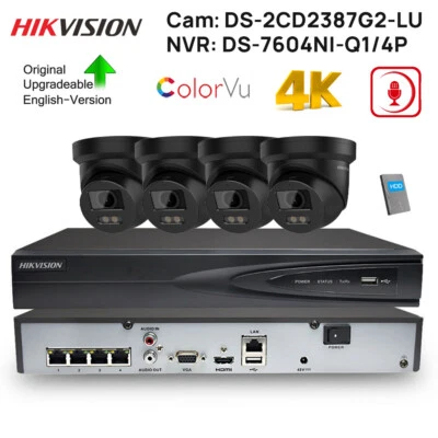 Hikvision 4CH 4K 8MP IP Camera ColorVu Security CCTV System Audio PoE Outdoor AU
