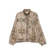 [Cole Buxton] Cole Buxton Leopard-print Track Jacket XL BROWN/BLACK