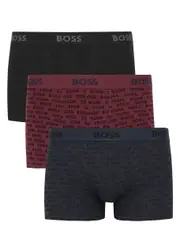 Boss Stretch-cotton Trunks - set of Three - Black - M M