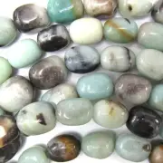 14mm natural multicolor amazonite barrel beads 15.5" strand
