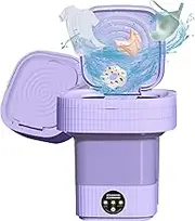 Portable Washing Machine,Mini Washer 10L High Capacity with 3 Modes Deep Cleaning for Baby Clothes,Underwear or Small Items,Foldable washer for Apartment,Camping,RV Travel laundry-Gift Choice(Purple)