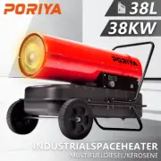 PORIYA 38KW Industrial Space Heater Diesel Air Forced Blow Fan Portable Workshop