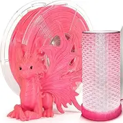IEMAI Transparent Glitter PLA Filament Bright Pink, High Light Transmittance 3D Printer Filament 1Kg, Clear PLA Filament 1.75mm, Dimensional Accuracy +/- 0.02 mm