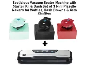Beelicious Vacuum Sealer Machine & Dash Set of 3 Mini Pizzelle (Basic)