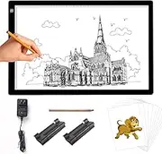 KOBAIBAN Large A2 Tracing Light Box, 12V2A Adapter Power 7500 Lux Stepless Brightness Ultra-Thin LED Artist Copy Board Craft Light Drawing Pad for Diamond Painting/Sketching/Animation/Weeding Vinyl