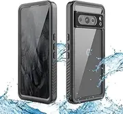 [DINGXIN] for Google Pixel 8 Pro Case Waterproof IP68 Certified Dustproof Shockproof Built-in Screen Protector Full Body Case for Pixel 8 Pro 6.7" 2023 Black