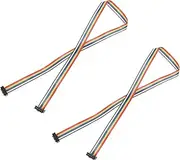 uxcell IDC Rainbow Wire Flat Ribbon Cable 2.54mm Pitch 10 Pin Connection Line FC Dual Female Black Connector for DIY Experiment 1 Ft Length 2 Pcs