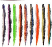 LLEIIshen 10pcs Fishy Smell Worm Soft Bait 80mm 2.3g Double Colors Silicone Jig Wobblers Fishing Lures Tail Swimbaits for Bass Pike Tackle/1572