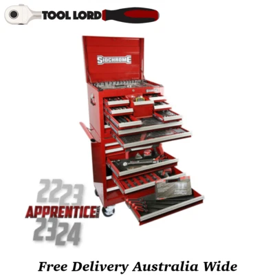 Sidchrome 334 Pce Metric/AF Tool Kit Top Chest & Roll Cabinet SCMT11405